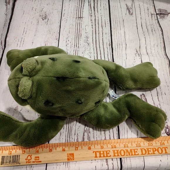 Realistic Green Frog Toad Plush Stuffed Animals A&A Plush - Picture 6 of 6